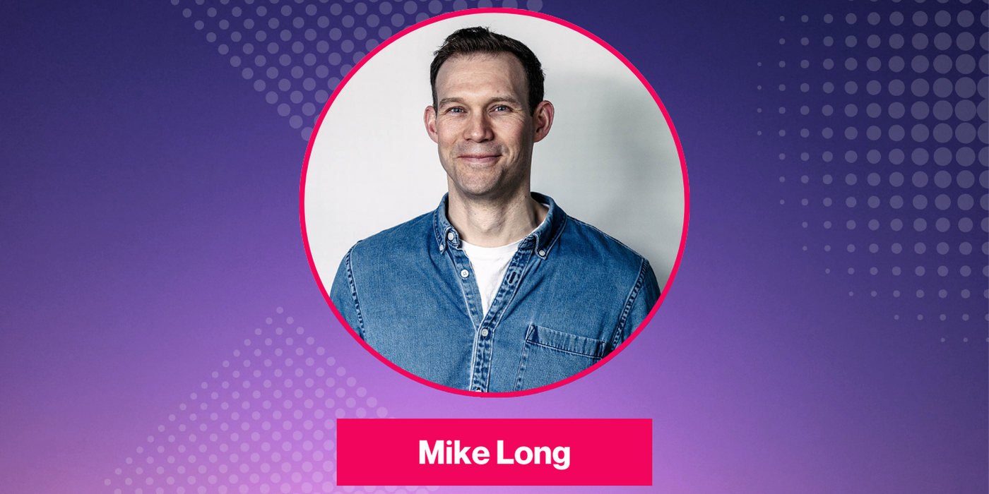 Photo of Mike Long on a gradient background