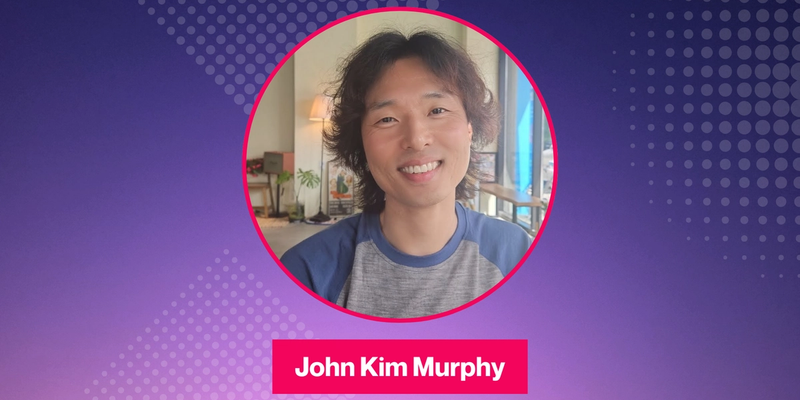 Photo of John Kim Murphy on a gradient background